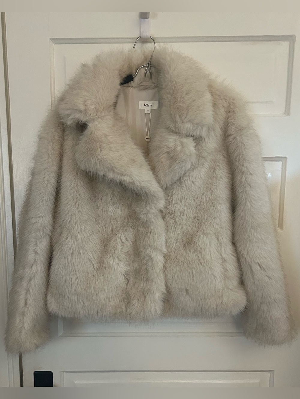bohme Jordan Cream Plush Faux Fur Jacket - Picture 6 of 11